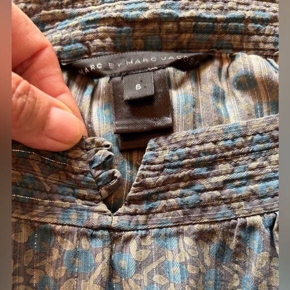 Marc by Marc Jacobs Women's Top with Ruffles Blue Size 6 - Picture 4 of 4